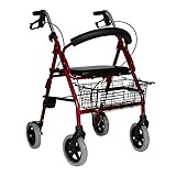 Leichtgewichtrollator LR 56 I Rollator mit Sitzfläche inklusive Einkaufskorb & Gehstockhalter mit...