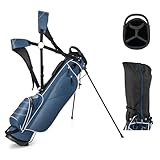 GYMAX Golftasche, stabile Golfschlägertasche mit Griffen & Ständer, Golf-Reisetasche tragbar...