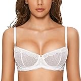 DOBREVA Balconette BH Damen mit Bügel Push Up Dirndl Spitze BHS Sexy Grosse Grössen Ungefüttert...