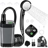 Tragbare Campingdusche,Camping Dusche Pumpe mit Wiederaufladbarem 6000mAh Akku und...