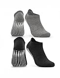 Occulto Damen & Herren Yoga Socken 2-4er Pack (Modell: Mady) 2 Paare | Schwarz-Grau 39-42