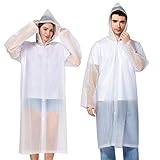 Newbyinn 2 Stück Regenponcho Damen Herren Kinder Wasserdicht, Regencape Regenmantel Regen Poncho...