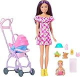 Barbie Skipper Babysitters Inc. Spielset mit brünetter Puppe, Blonder Babypuppe, Kinderwagen mit...