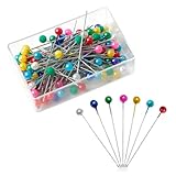 Stecknadeln mit Kopf 600 Stück Edelstahl mit Kunststoffkopf Fstecknadeln Mehrfarbig...