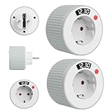 2 Stück Countdown Timer Steckdose 230V 3680W, Mechanischer Zeitschaltuhr Steckdose mit LED Anzeige,...