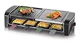 SEVERIN Raclette-Grill mit Naturgrillstein und Grillplatte, Raclette mit antihaftbeschichteter...