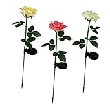 KONTONTY 3 Stück Rosen Landschaft Licht Solarblumenlichter Im Freien Led -garten Solarleuchten Im...