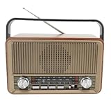 Retro Radio mit Bluetooth, Nostalgie Kofferradio Klein mit AM/FM/SW3, USB/TF/AUX, Wiederaufladbar,...