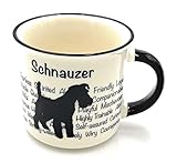 RCC Tasse Schnauzer – Hund Silhouette in Schwarz auf Weiß Kaffeetasse Teetasse Intelligent,...
