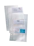SIGEL VZ350 Hüllen für einreihige Visitenkarten-Ringbücher VZ300 und VZ204, für 80 Karten, 10...
