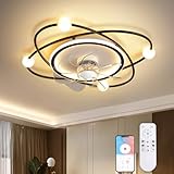 RRBEST Moderner Deckenventilator mit Beleuchtung,58cm Dimmbare LED-Deckenlampe mit Ventilator,48W...