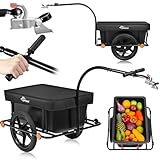 SAMAX Lastenanhänger Fahrradanhänger 90 Liter 80 Kg mit Kupplung Schutzplane und...