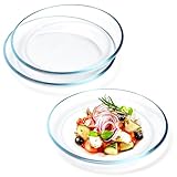 NUTRIUPS Glasteller, 20.3cm Kuchenteller Glas, 3 Stück Dessertteller, Speiseteller für...