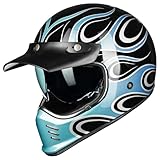 ILM Vintage Motorradhelm Männer Frauen Innenvisier Kompatibel für ATV Cruiser Scooter ECE22.06...