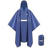 Regenponcho Herren Damen - Regencape mit Kapuze, Leichter & Wiederverwendbar, 3 in 1 Multifunktional...