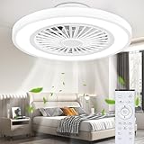 Ateroll Deckenventilator mit Beleuchtung und Fernbedienung Ø54CM, DC 25W, LED 45W, 3000K-6500K, Fan...