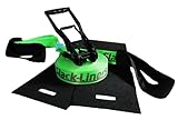 Slack-Liners 4 Teiliges Slackline-Set LEUCHTGRÜN - 50mm breit, 15m lang - mit Langhebelratsche Made...