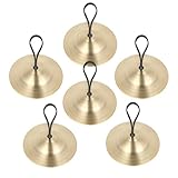 3 Paar Finger Becken Messing, Fingerzimbeln, Finger Becken mit elastischen Band, Bauchtanz Finger...