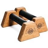 WOODPOWER® PowerBars Holz-Parallettes, gelenkschonende Liegestützgriffe, rutschfeste...