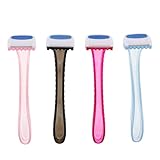 Angoily 4 Stück Pack Kompakte Manuelle Damen Haarentferner mit Scharfen Klingen Hautschonender...
