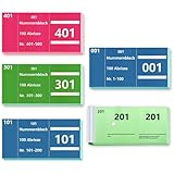 5 Büche Doppelnummern 1-500 Nummern Zahlen 3 Farben 5X10cm Nummernblock Nummernblöcke Tombola...