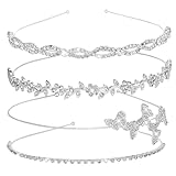 Jaciya Strass Stirnbänder Braut Kopfschmuck Silber Hochzeit Haarschmuck Blumenmädchen Blätter...
