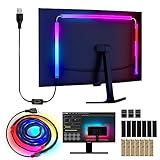 Herrselsam Neon LED Strip RGBIC LED Streifen 111cm für 27 Zoll PC-Monitor, Neon Lichtband, PC...