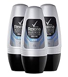 Rexona Men 3 x Deo Roll-On Maximum Protection Clean Scent Anti-Transpirant für Herren, 3er Pack (3...