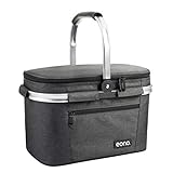 Amazon Brand – Eono Picknickkorb 22L, isolierter Korb, Kühltasche für den Außenbereich,...