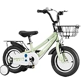 Fahrspielzeug Fahrrad mit Korb für Kinder von 2-12 Jahren. 12-18 Zoll Fahrrad mit Stützrädern....