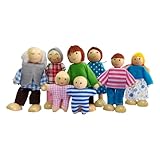 Puppenhaus Figuren - 8-teilige kleine Holz Spielzeugfiguren,Biegbare Puppen Für Kinderzimmer...