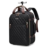GOLF QUALITY Rollbarer Reiserucksack mit Rollen, Damen Schulrucksack Persönlicher Artikel, Rucksack...