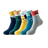 5 Paar süße Cartoon-Socken für den Winter, farblich passende warme Socken, mittlere Strümpfe...