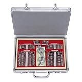 104 Pcs Testlinsen Set, Test Lens Optometry Equipment Aluminium Box Optometrie Kit Metallfelge...