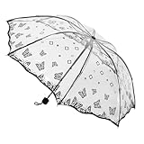 Generisch Tragbarer Faltbarer Reise Regenschirm mit Schmetterlingsmuster Kompakt Windbeständig UV...