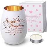 ZASUN Geschenke für Frauen Windlicht mit Gravur Weihnachten, Windlicht Glas Teelichthalter...