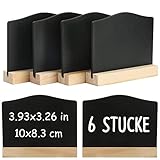 DONQL 6Pcs Mini Kreidetafel mit Ständer, Kleine Tafel Holzschilder zum Beschriften, Mini Tafel...