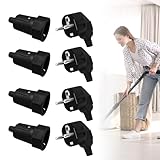 GOEDCH 8 Stück Stecker und Kupplun: 4 Schuko Stecker 250V (10A/16A) und 4 Kupplung mit Knickschutz,...