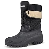 Knixmax Outdoor Winterstiefel Damen Warm Gefütterte Schneestiefel Winterschuhe mit wasserdichtem...