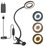 TBTeek LED Klemmleuchten, 48 LED Leselampe Bett Klemmbar, Augenpflege Schreibtischlampe, 3 Modi & 10...