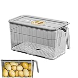 Stackable Fridge Organizer With Lids, Clear Refrigerator Produce Containers, Vegetable Storage...