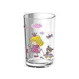 emsa Kinder-Trinkglas Kids, 0,2 Liter, Motiv: Princess, Bunt, 516274, Pink