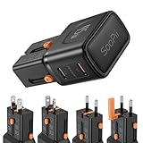 SooPii Universal Ladegerät GaN,All-in-One Reiseladegerät mit 45W PD Anschluss,Kompaktes...