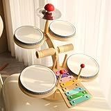 Xiyocadt Kinderschlagzeug ab 3 Jahre, Xylophon Kinder, Montessori Spielzeug Kindertrommel für...