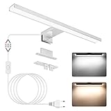 NIORSUN Spiegelleuchte Bad LED 12W 40cm, Zweifarbige Temperatur 4000K 6000K, 1100LM, IP44...