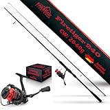 Paradox Fishing Firetiger Spinnrute mit Rolle I 2,4m 20-60g mit 4000 Rolle I Spinnruten perfekt für...