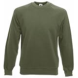 Fruit of the Loom Herren, Sweatshirt, Raglan Sweatshirt XL,Classic Olive