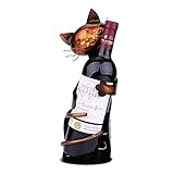 Ailgely Katze formte Weinhalter, Weinflaschenhalter, Katzen Deko, Weinregal, Metall-Skulptur,...