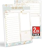 blaash® 2er Set To Do Block DIN A5 | 50 Seiten Tagesplaner mit Listen für Aufgaben, Notizen und...