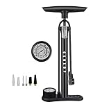 CLOLOP Fahrrad-Standpumpe mit Manometer, Fahrradpumpe Hochdruck 160 PSI, Fahrradpumpe mit...